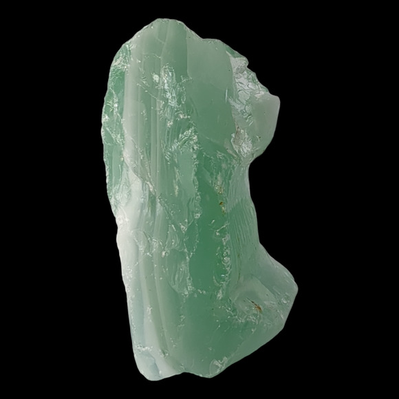 Mint Green Layered Art Glass Cullet Glowing Swirl Manganese Slag Glass  #4GL91 - Picture 2 of 8